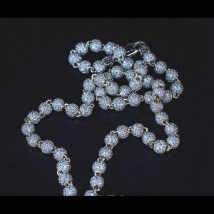 Gld 4mm Iced Ball Chain Yellow Gold 